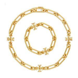 Tory Burch Gold Roxanne Chainlink Necklace, Bracelet dSet!!!